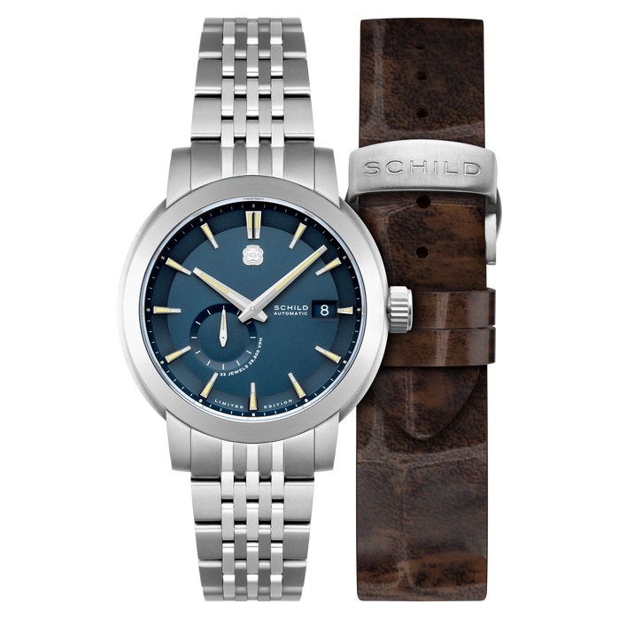 Schild Heinrich Micro Rotor Automatic Midnight Blue Limited Edition angled shot picture
