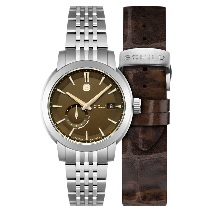 Schild Heinrich Micro Rotor Automatic Chocolate Brown Limited Edition angled shot picture