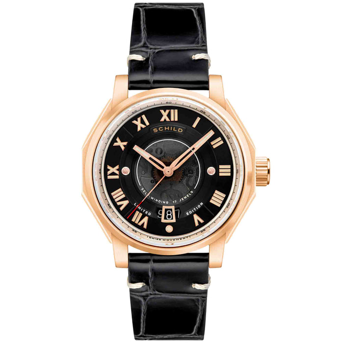Schild Johann Swiss Automatic Rose Gold Black angled shot picture