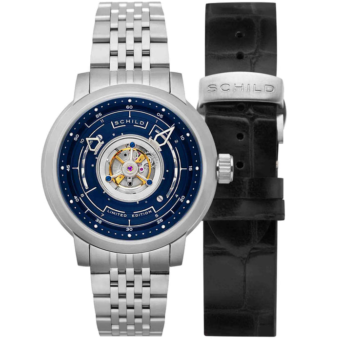 Schild Heinrich Cyclone Tourbillon Pennant Blue Limited Edition angled shot picture