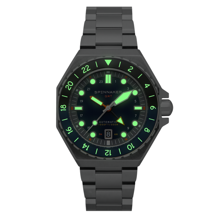 Dumas GMT Automatic Navy Black angled shot picture
