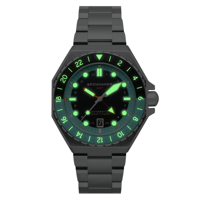 Dumas GMT Automatic Dark Turquoise angled shot picture