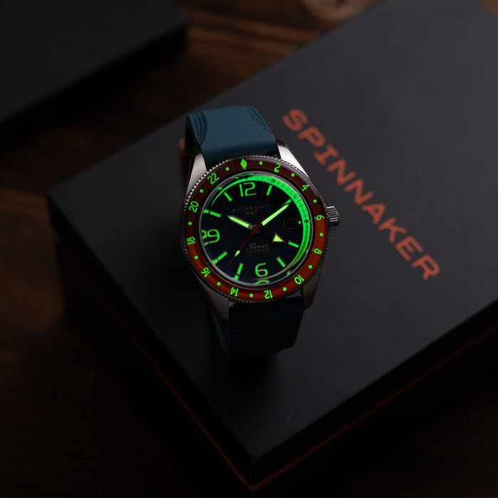 Fleuss GMT Automatic Dark Cerulean Blue angled shot picture