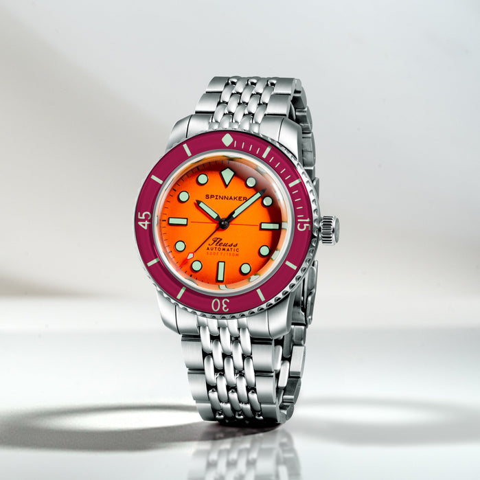 Spinnaker Fleuss 40 Automatic Sunset Amber angled shot picture