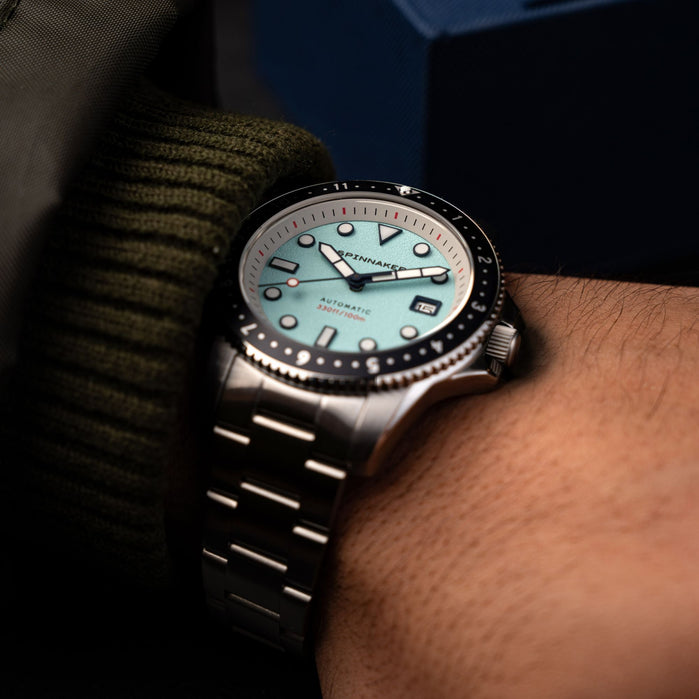 Croft Pioneer Automatic Saxe Blue angled shot picture