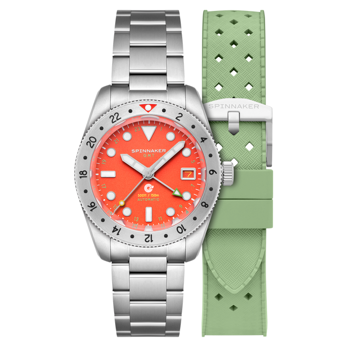 Spinnaker Croft 39 GMT Automatic Flame Red angled shot picture