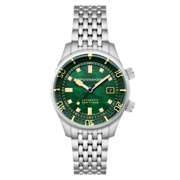 Spinnaker Bradner Pearl Diver Automatic Limited Edition Emerald Tide angled shot picture