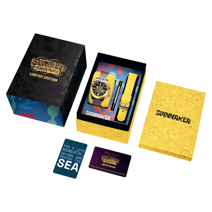 Spinnaker Bradner GMT Automatic SpongeBob SquarePants Bubbly Grins Limited Edition Spongebob Yellow