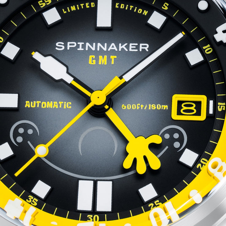 Spinnaker Bradner GMT Automatic SpongeBob SquarePants Bubbly Grins Limited Edition Spongebob Yellow