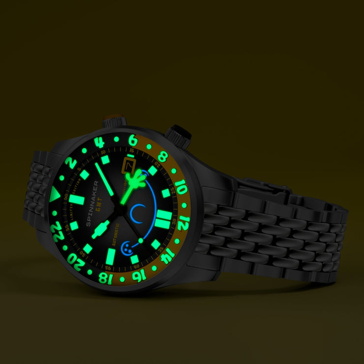 Spinnaker Bradner GMT Automatic SpongeBob SquarePants Bubbly Grins Limited Edition Spongebob Yellow