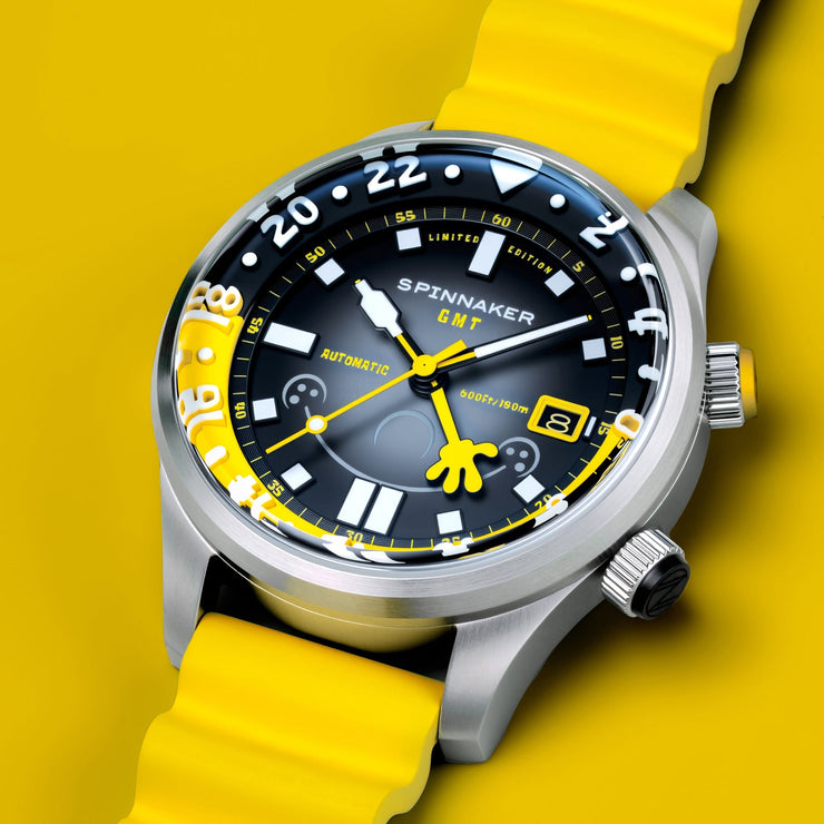 Spinnaker Bradner GMT Automatic SpongeBob SquarePants Bubbly Grins Limited Edition Spongebob Yellow