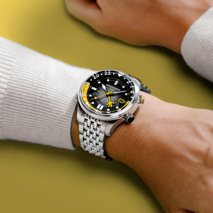 Spinnaker Bradner GMT Automatic SpongeBob SquarePants Bubbly Grins Limited Edition Spongebob Yellow