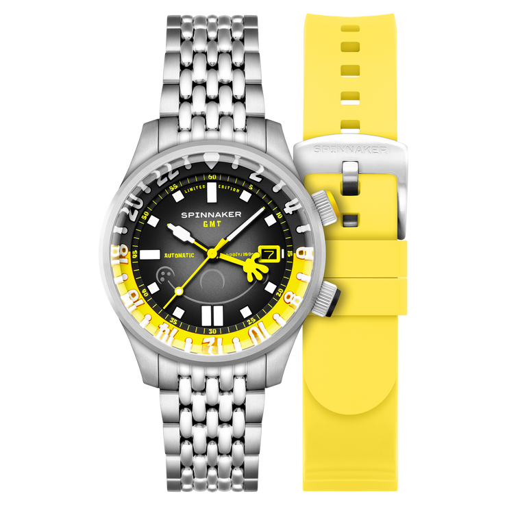 Spinnaker Bradner GMT Automatic SpongeBob SquarePants Bubbly Grins Limited Edition Spongebob Yellow