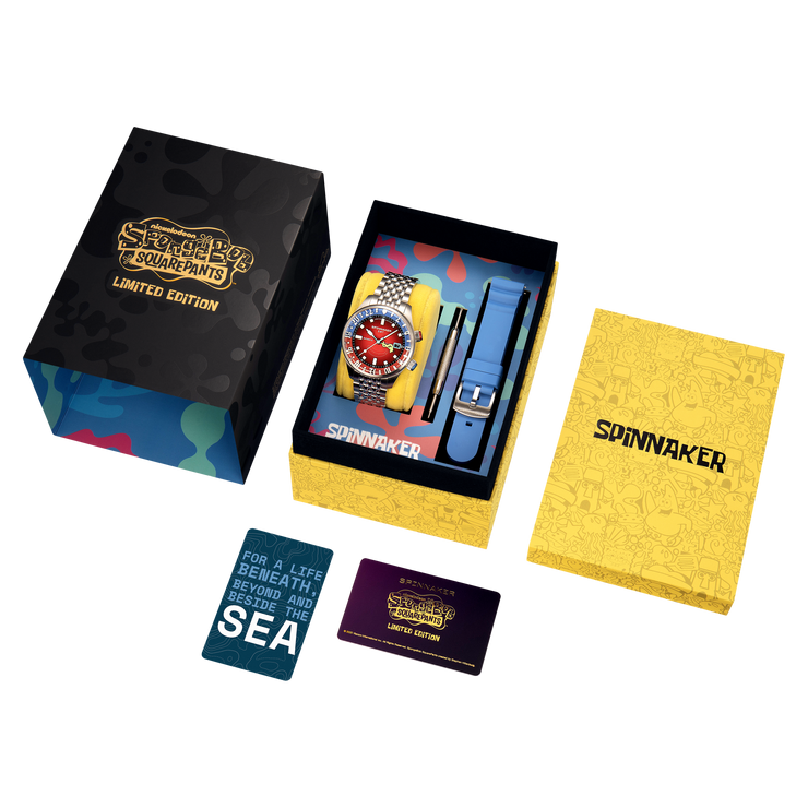 Spinnaker Bradner GMT Automatic SpongeBob SquarePants Bubbly Grins Limited Edition Mr. Krabs Red