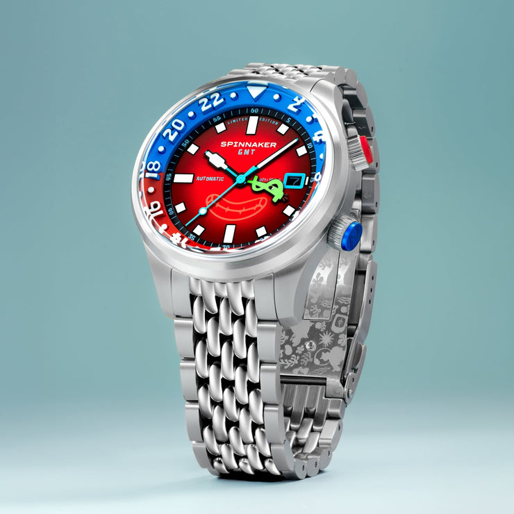 Spinnaker Bradner GMT Automatic SpongeBob SquarePants Bubbly Grins Limited Edition Mr. Krabs Red