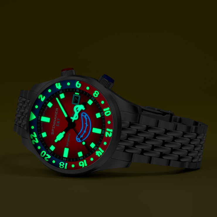 Spinnaker Bradner GMT Automatic SpongeBob SquarePants Bubbly Grins Limited Edition Mr. Krabs Red