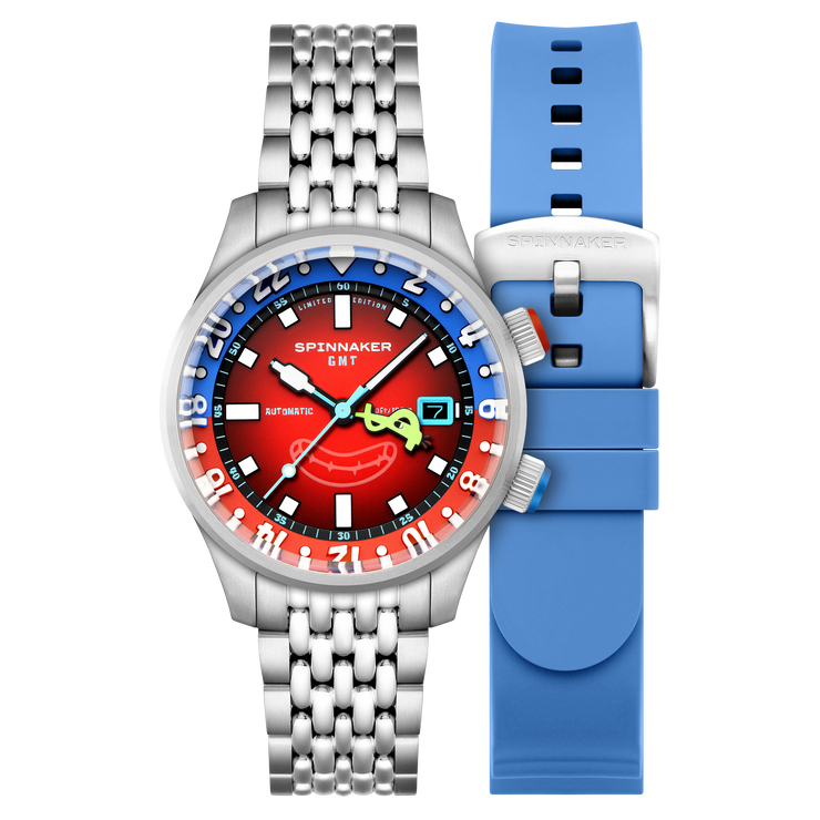 Spinnaker Bradner GMT Automatic SpongeBob SquarePants Bubbly Grins Limited Edition Mr. Krabs Red