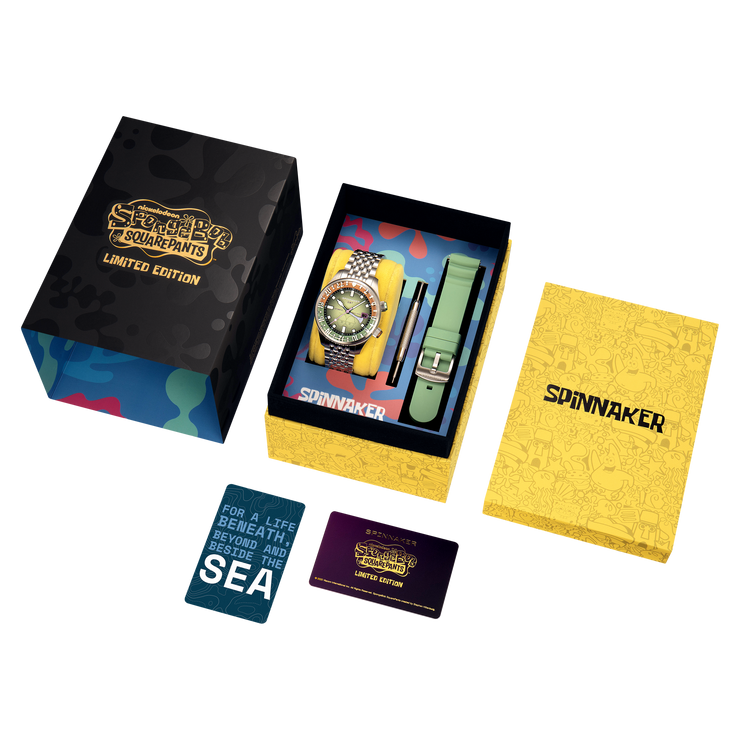 Spinnaker Bradner GMT Automatic SpongeBob SquarePants Bubbly Grins Limited Edition Squidward Green