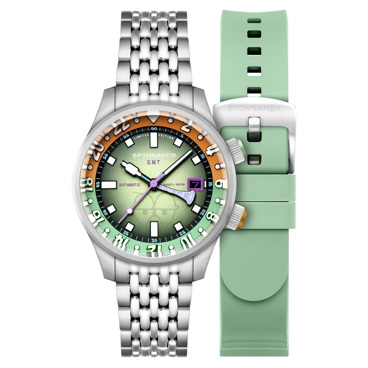 Spinnaker Bradner GMT Automatic SpongeBob SquarePants Bubbly Grins Limited Edition Squidward Green