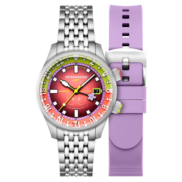 Spinnaker Bradner GMT Automatic SpongeBob SquarePants Bubbly Grins Limited Edition Patrick Pink