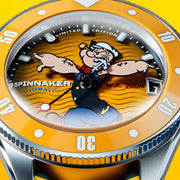 Spinnaker x Popeye Challenger Automatic Anchor Arms Limited Edition Corncob Yellow
