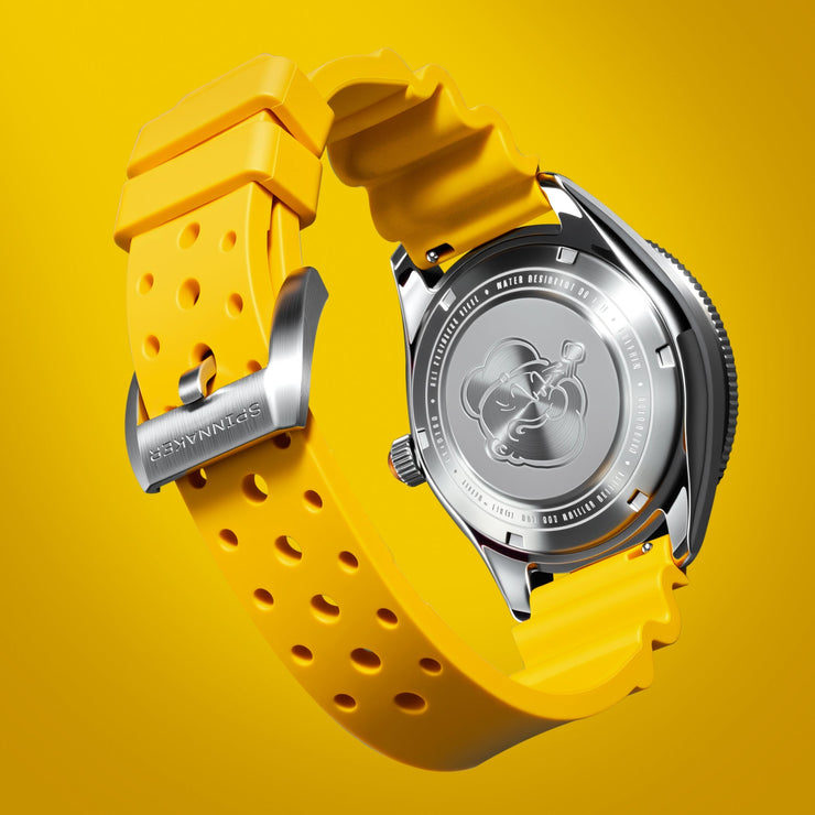 Spinnaker x Popeye Challenger Automatic Anchor Arms Limited Edition Corncob Yellow