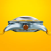 Spinnaker x Popeye Challenger Automatic Anchor Arms Limited Edition Corncob Yellow