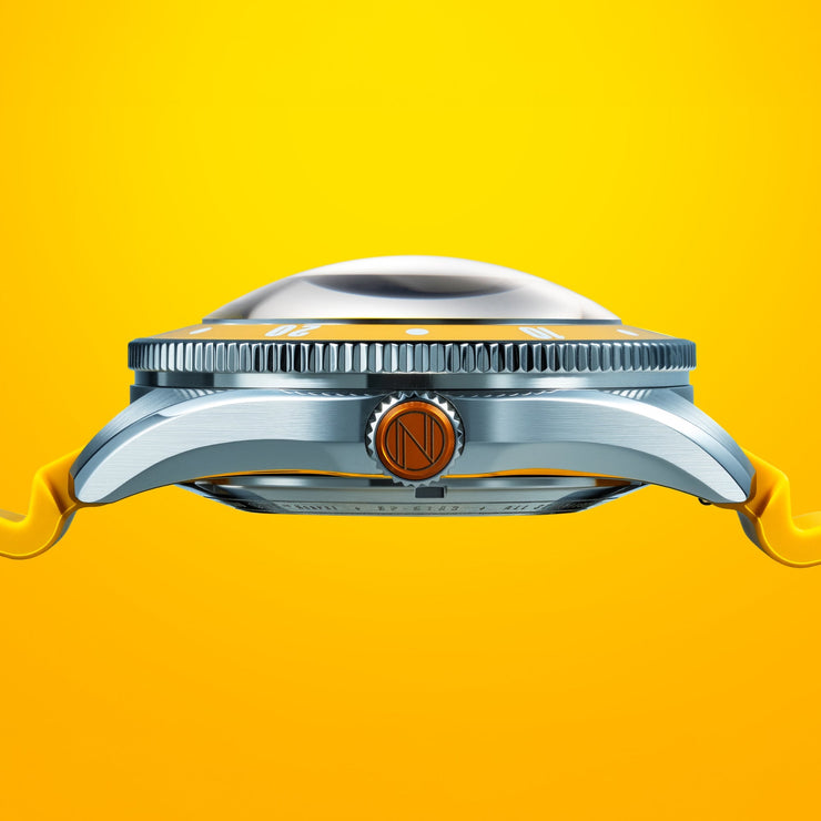 Spinnaker x Popeye Challenger Automatic Anchor Arms Limited Edition Corncob Yellow