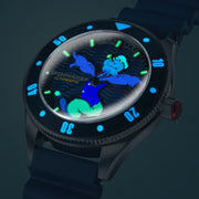 Spinnaker x Popeye Challenger Automatic Anchor Arms Limited Edition Blue Buoy