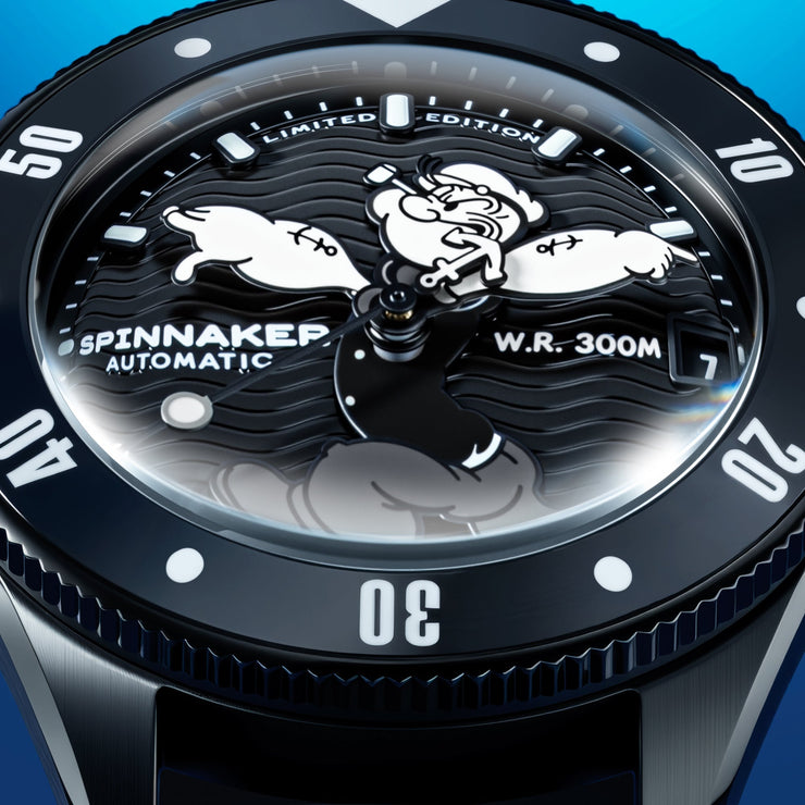 Spinnaker x Popeye Challenger Automatic Anchor Arms Limited Edition Midnight Mast