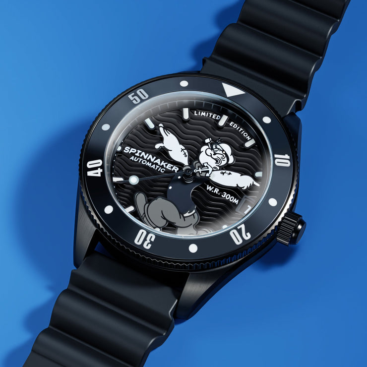 Spinnaker x Popeye Challenger Automatic Anchor Arms Limited Edition Midnight Mast
