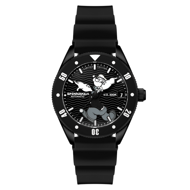 Spinnaker x Popeye Challenger Automatic Anchor Arms Limited Edition Midnight Mast