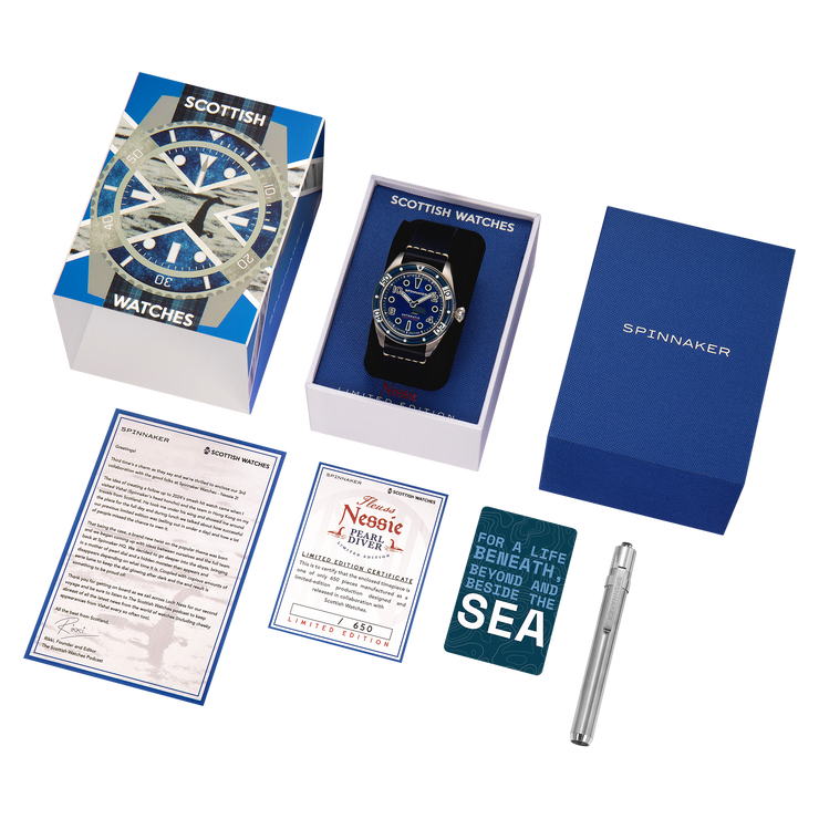 Spinnaker Fleuss Automatic Nessie Pearl Diver Limited Edition Blue