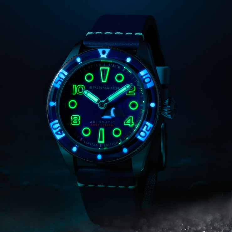 Spinnaker Fleuss Automatic Nessie Pearl Diver Limited Edition Blue