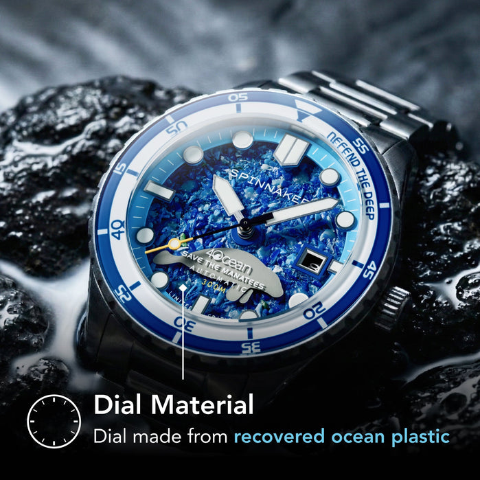 Spinnaker Hass Automatic 4Ocean Manatee Limited Edition angled shot picture