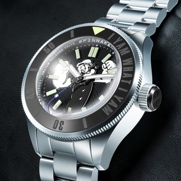 Spinnaker Piccard Automatic Popeye Forearm Fury Limited Edition Barnacle Black angled shot picture
