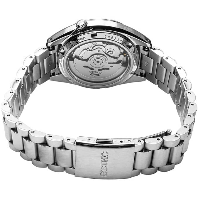 Seiko 5 Sports SNXS Automatic Navy SS angled shot picture