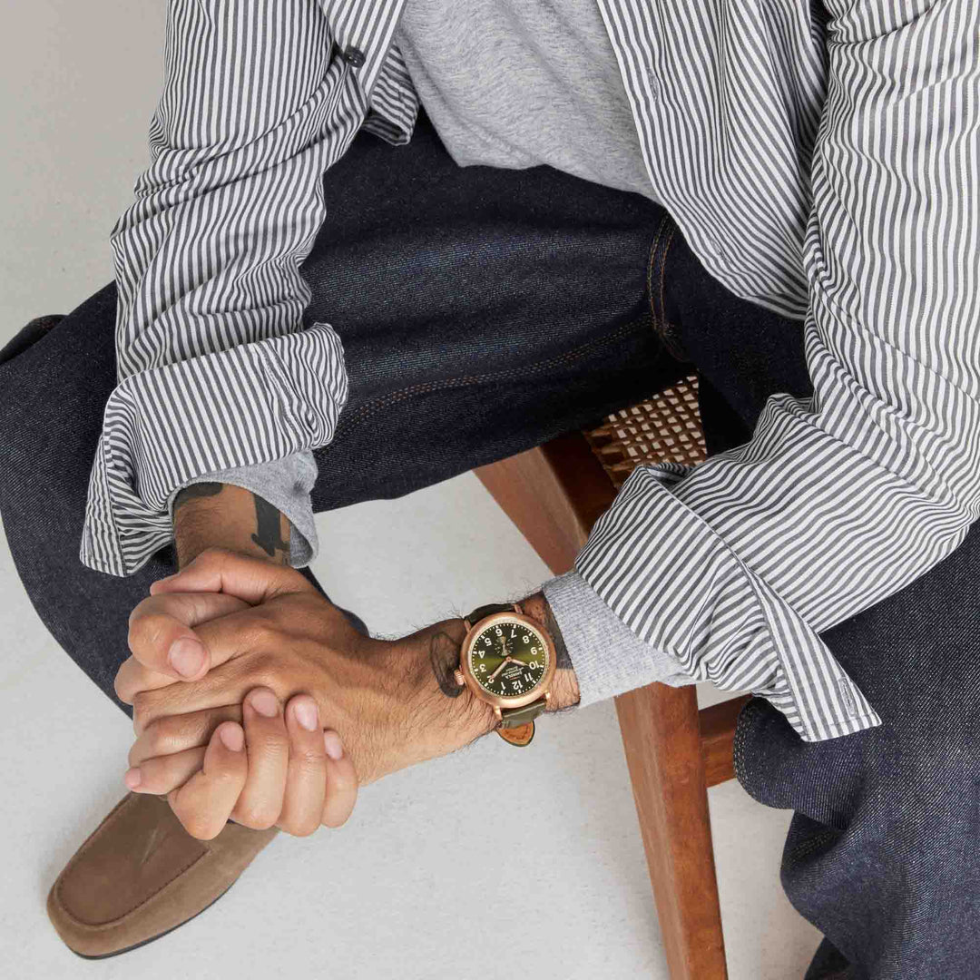 Shinola Bronze Runwell Sub Second 43mm Olive | Watches.com