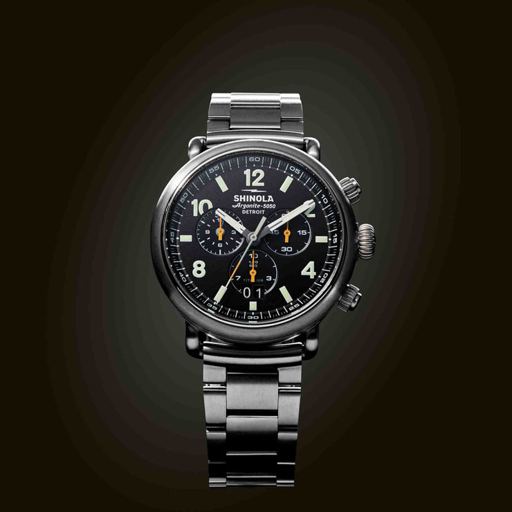 Shinola Runwell Chronograph West Wind 42mm Gift Set Black