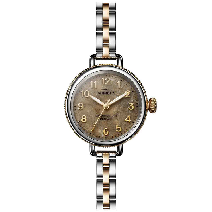 Shinola Birdy 34mm Petoskey Stone SS