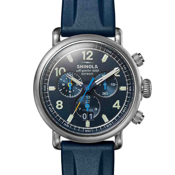 Shinola Runwell Chronograph West Wind 42mm Gift Set Midnight Blue