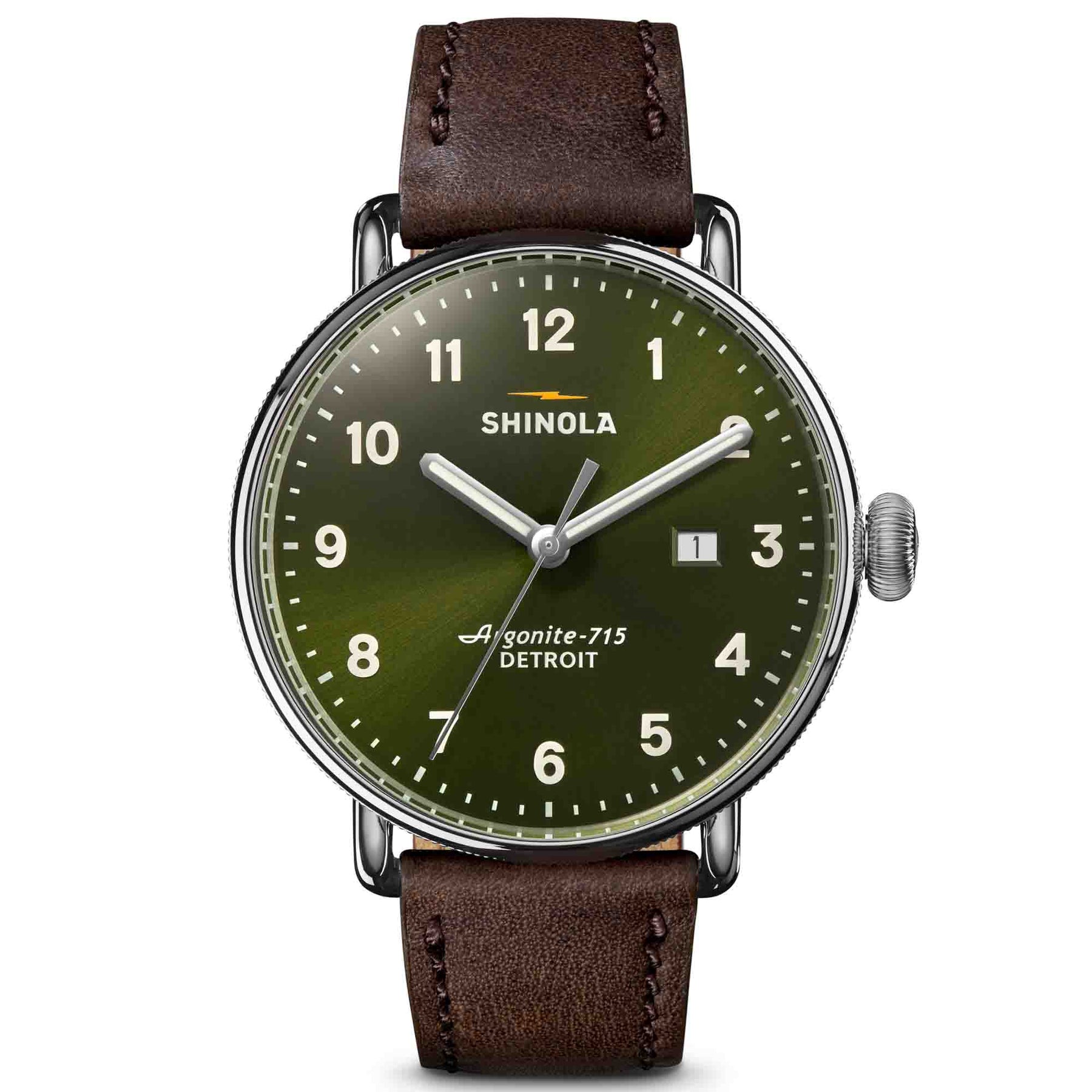 Shinola Canfield 43mm Dark Olive | Watches.com