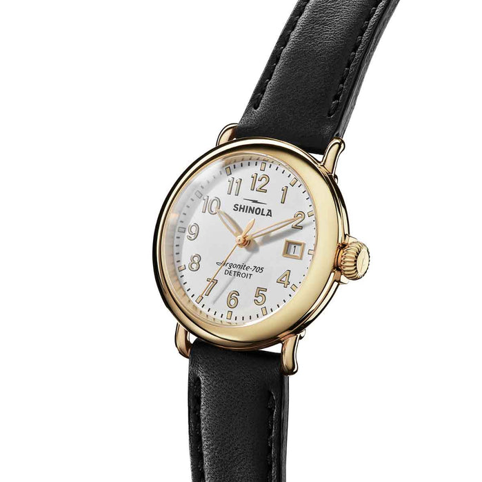 Shinola Runwell 36mm Gold Alabaster angled shot picture