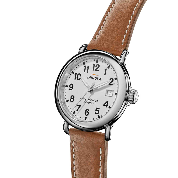 Shinola Runwell 36mm White Velvet angled shot picture