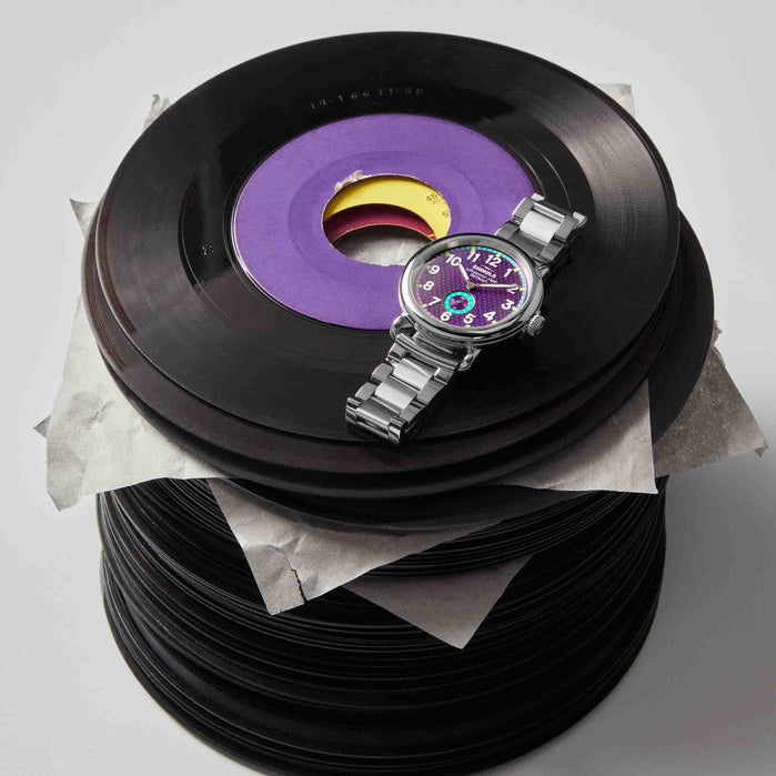 Shinola Runwell Sub Second 41mm Purple SS angled shot picture