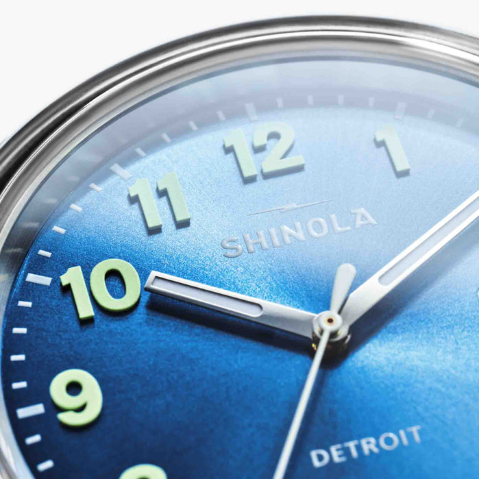 Shinola Runwell Detrola 41mm Blue angled shot picture