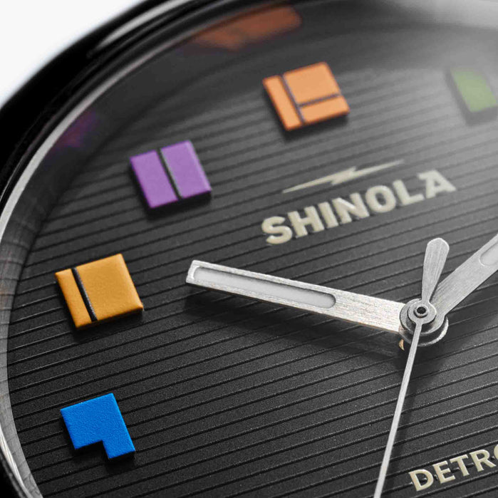 Shinola Runwell Detrola 41mm Midcentury Black Limited Edition angled shot picture