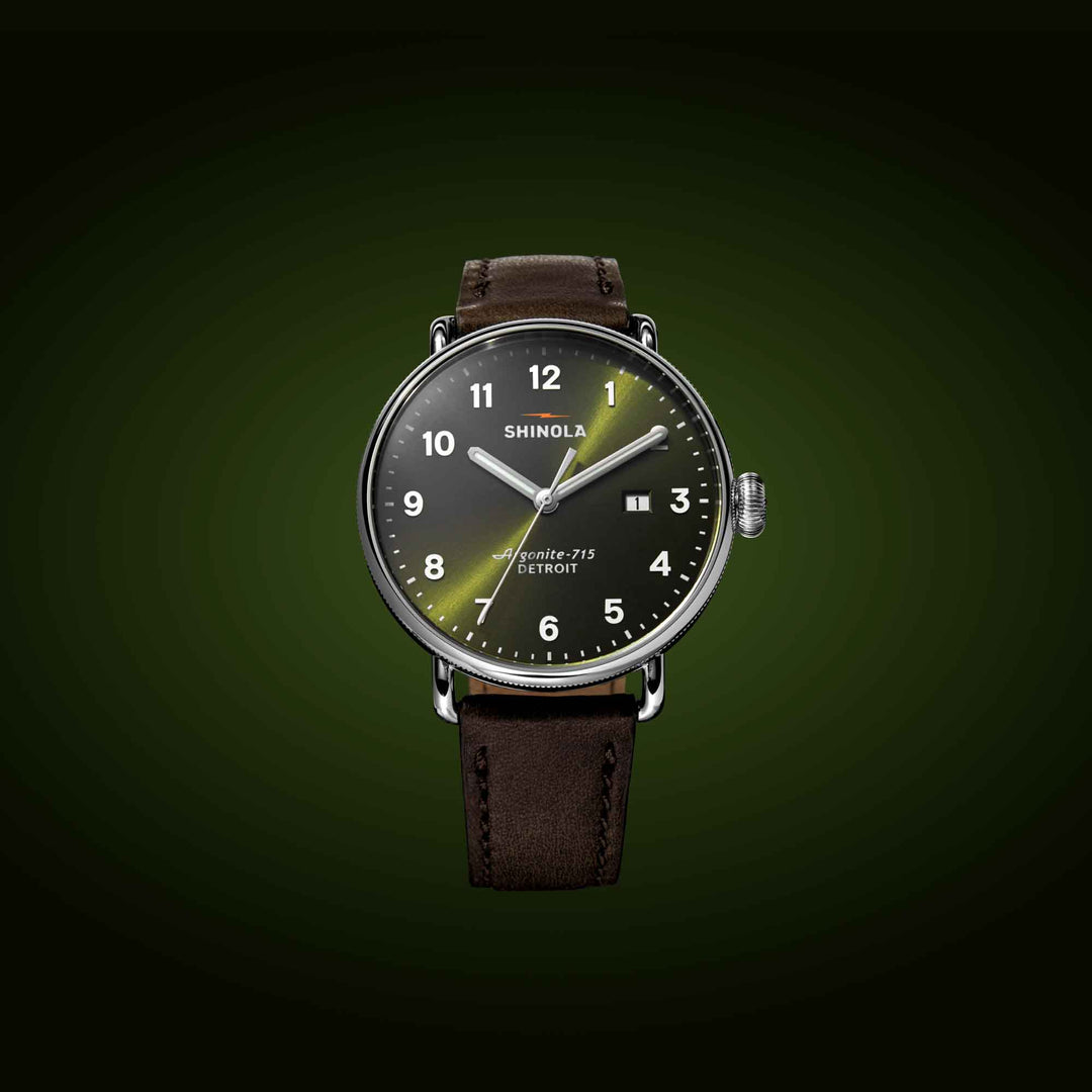 Shinola Canfield 43mm Dark Olive | Watches.com