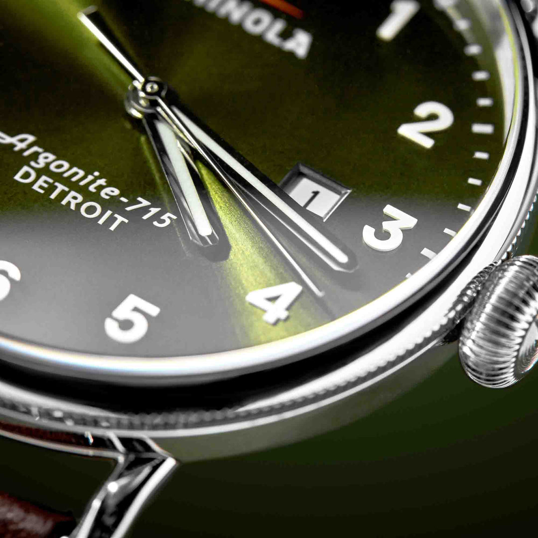 Shinola Canfield 43mm Dark Olive | Watches.com