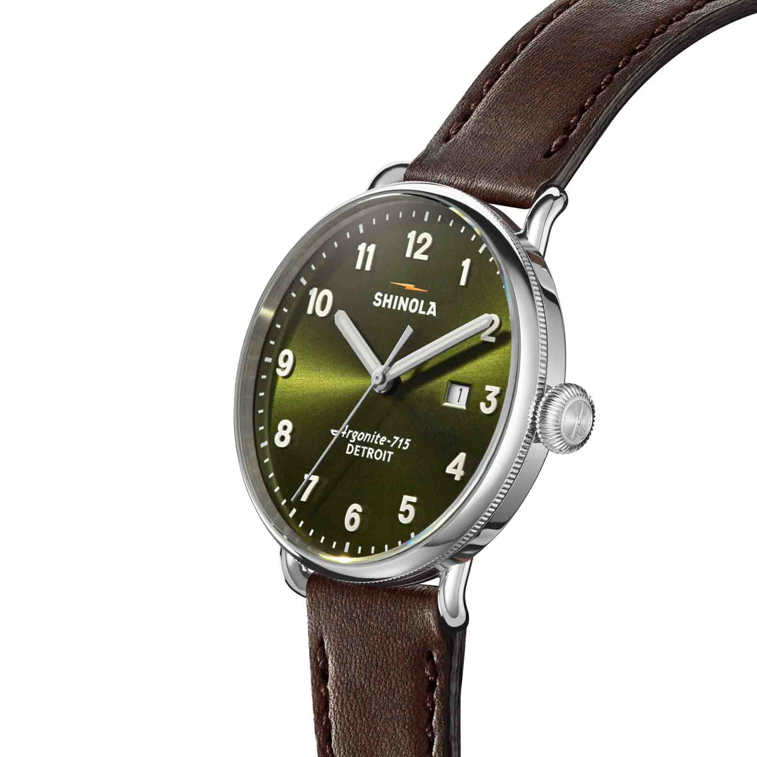 Shinola Canfield 43mm Dark Olive | Watches.com